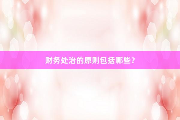 财务处治的原则包括哪些？